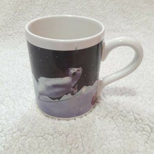 Vintage Coca Cola Polar Bear Skiing Coffee Cup Mug